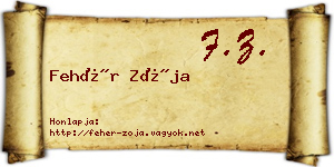 Fehér Zója névjegykártya